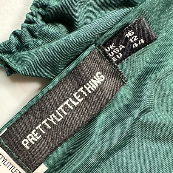 NWOT Pretty Little Things Green Halter Wrap Top Swimsuit Top - Size 12 - Picture 4 of 4